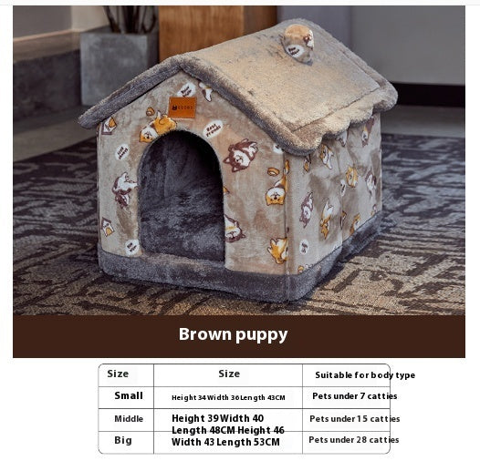 Foldable Dog House Bed